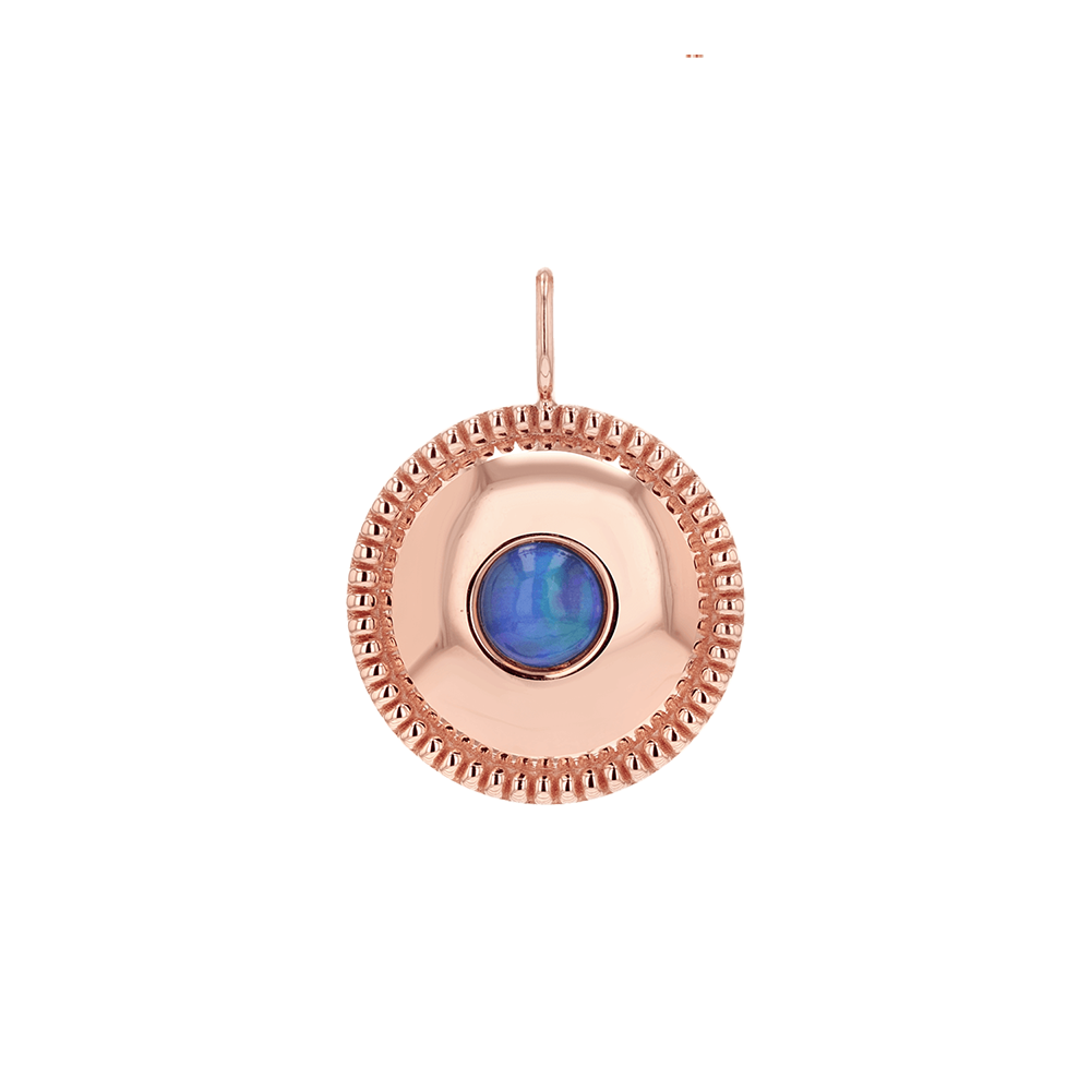 Beaded Opal Medallion Charm