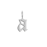 Gothic Old English Solid Initial Letter Charm