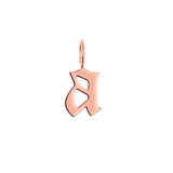 Gothic Old English Solid Initial Letter Charm
