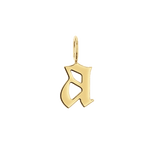 Gothic Old English Solid Initial Letter Charm