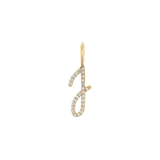 Diamond Script Letter Charm