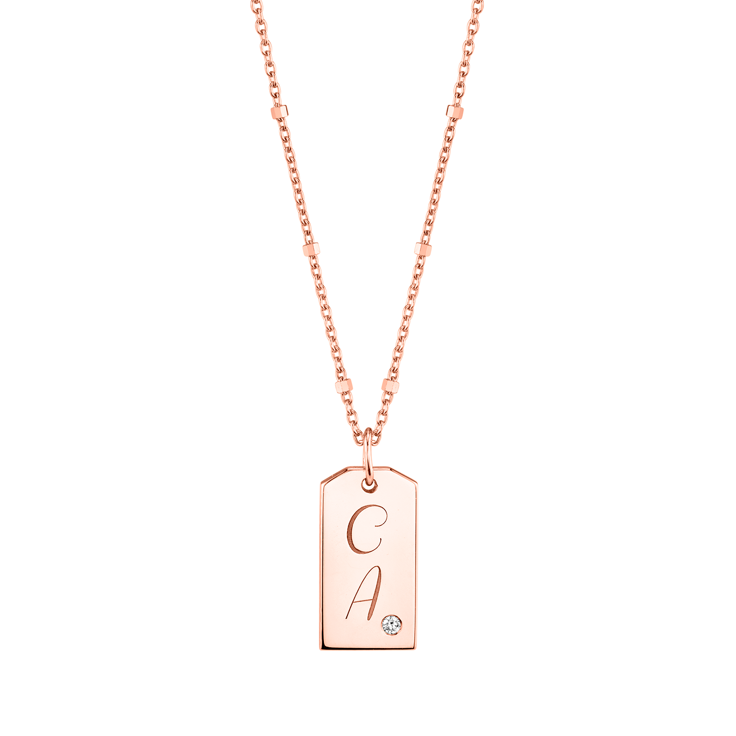 Diamond Initial Tag Charm