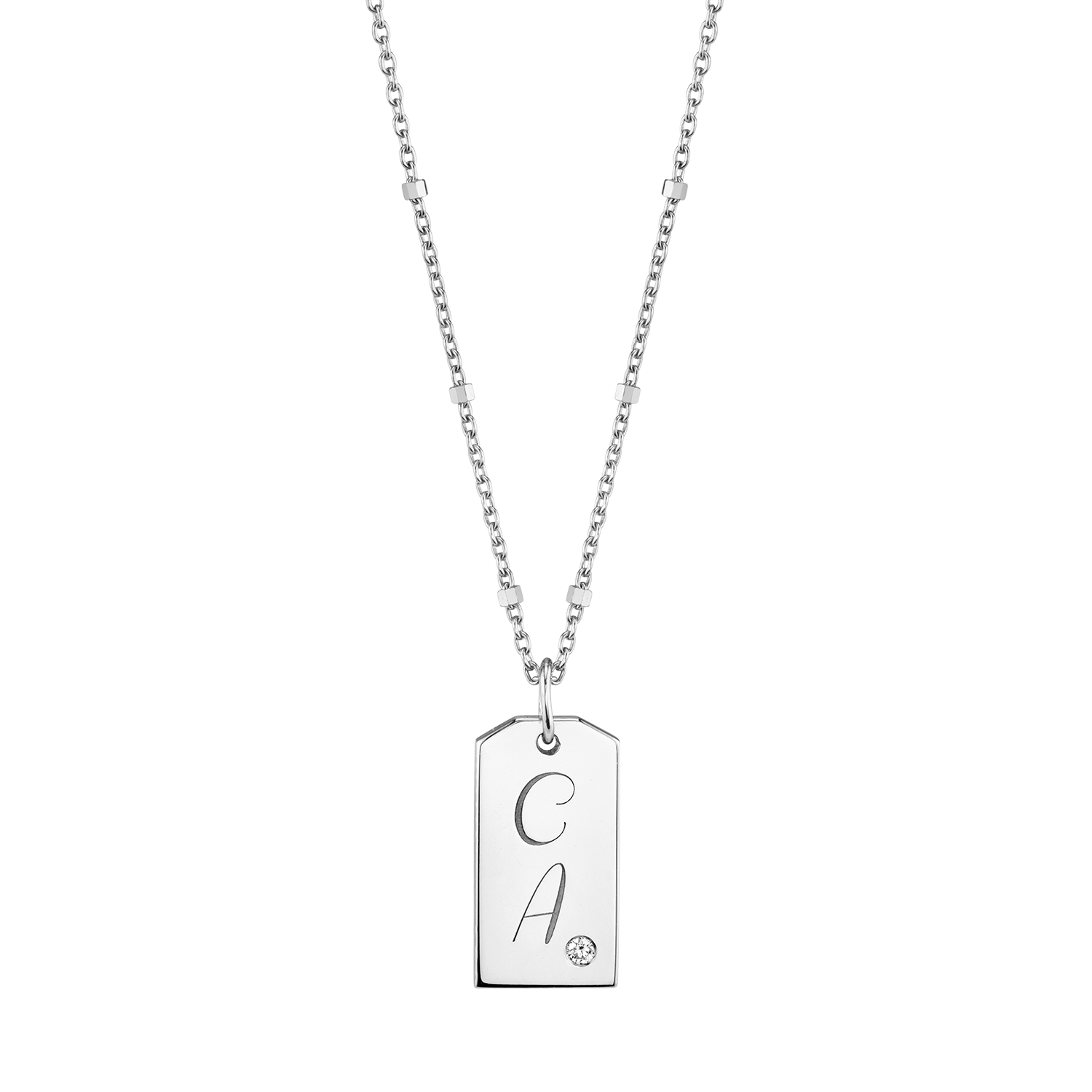 Diamond Initial Tag Charm