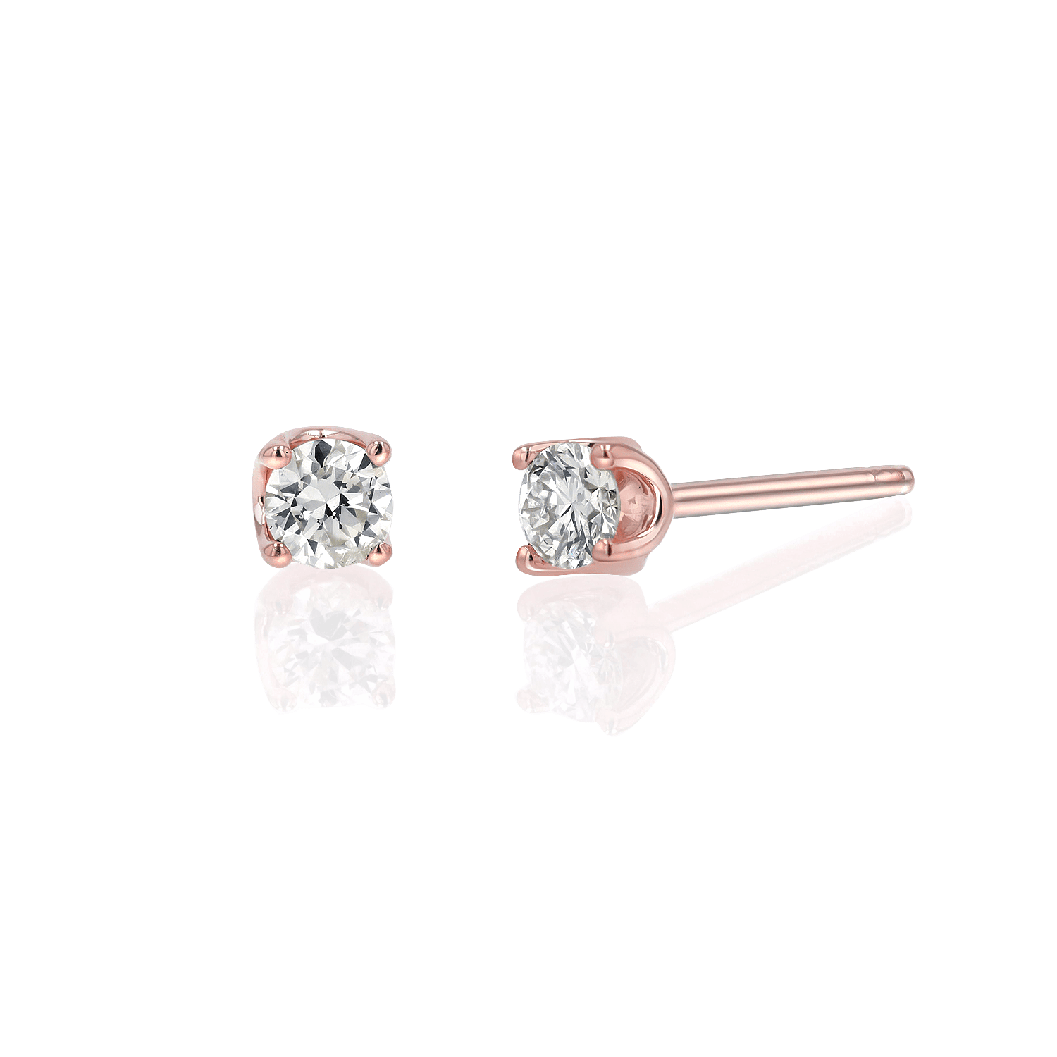 14K Gold Solitaire Studs