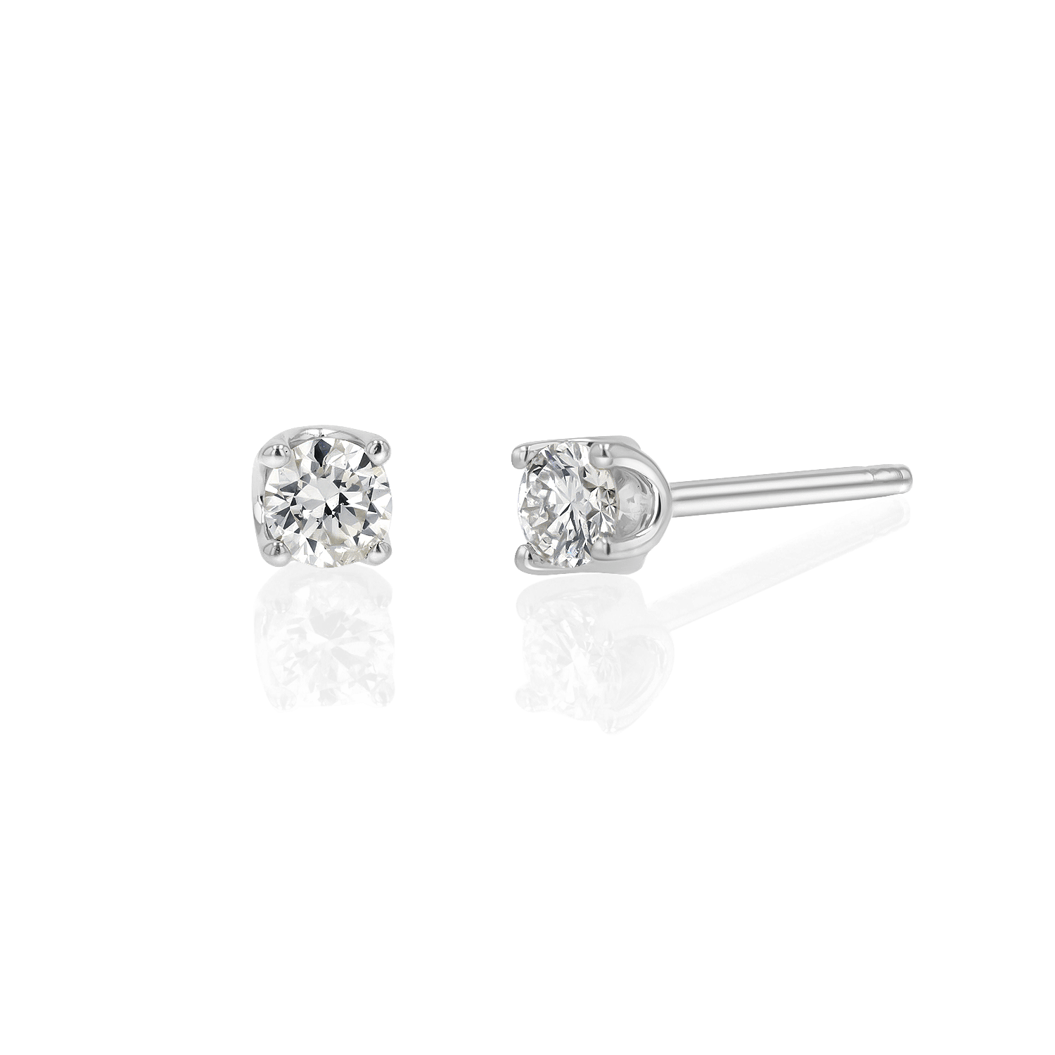 14K Gold Solitaire Studs