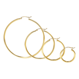 2mm Gold Tube Hoop Earrings