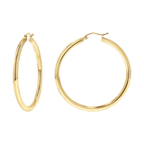 3mm Gold Tube Hoop Earrings