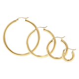 3mm Gold Tube Hoop Earrings