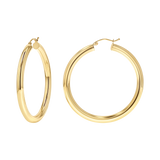 4mm Gold Tube Hoop Earrings