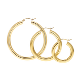 4mm Gold Tube Hoop Earrings