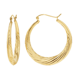 Large Croissant Twist Hoop Earrings