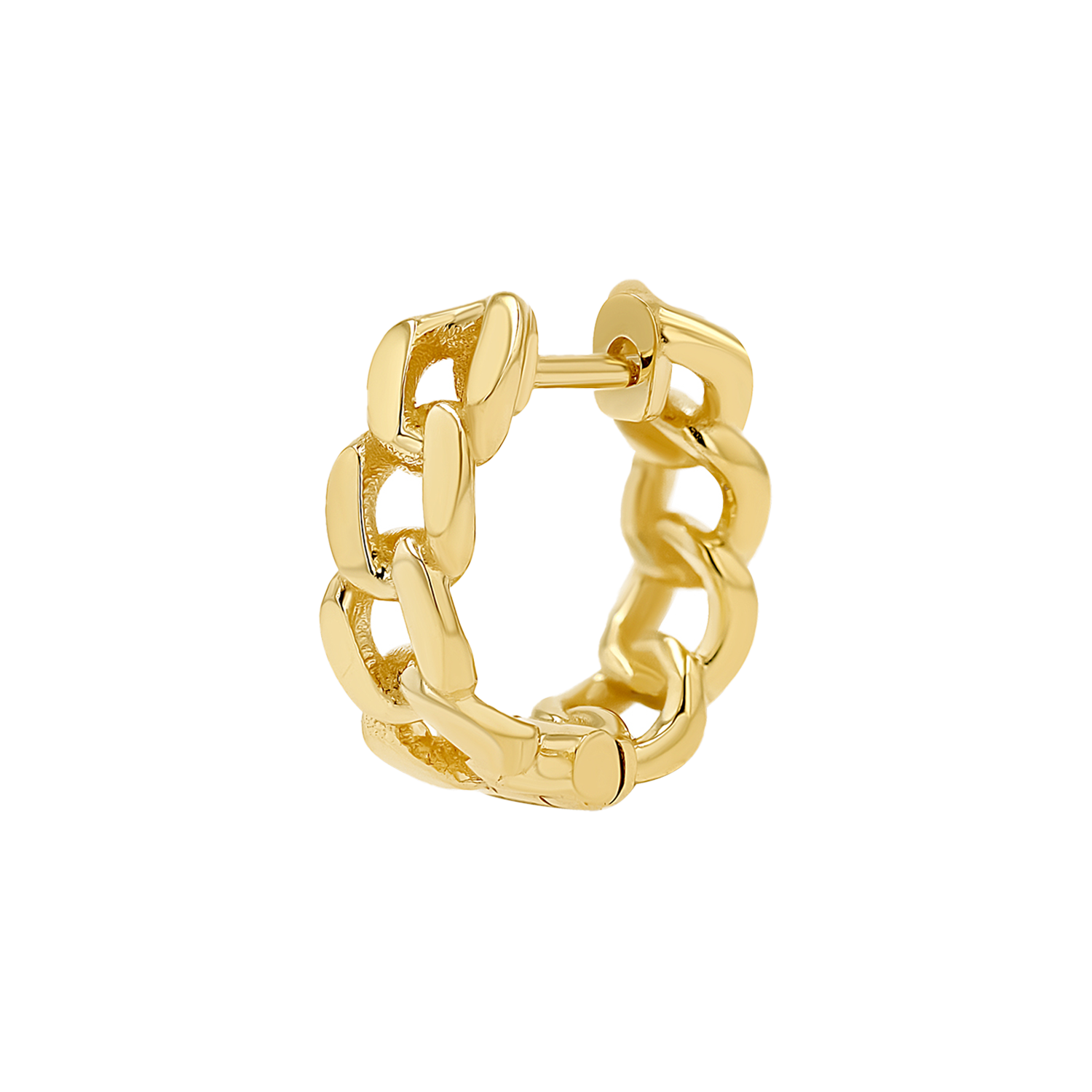 Cuban Link Huggies Hoop Earrings