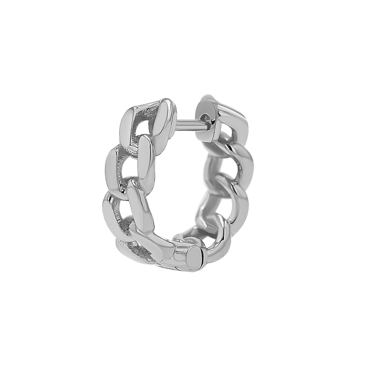 Cuban Link Huggies Hoop Earrings