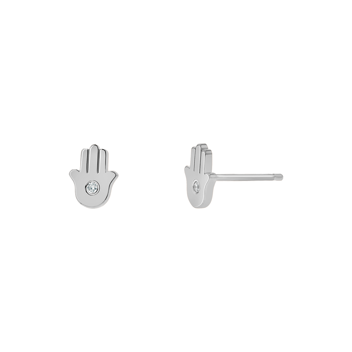 Hamsa Diamond Stud Earrings