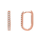 Diamond U-Pave Paper Clip Huggie Earrings