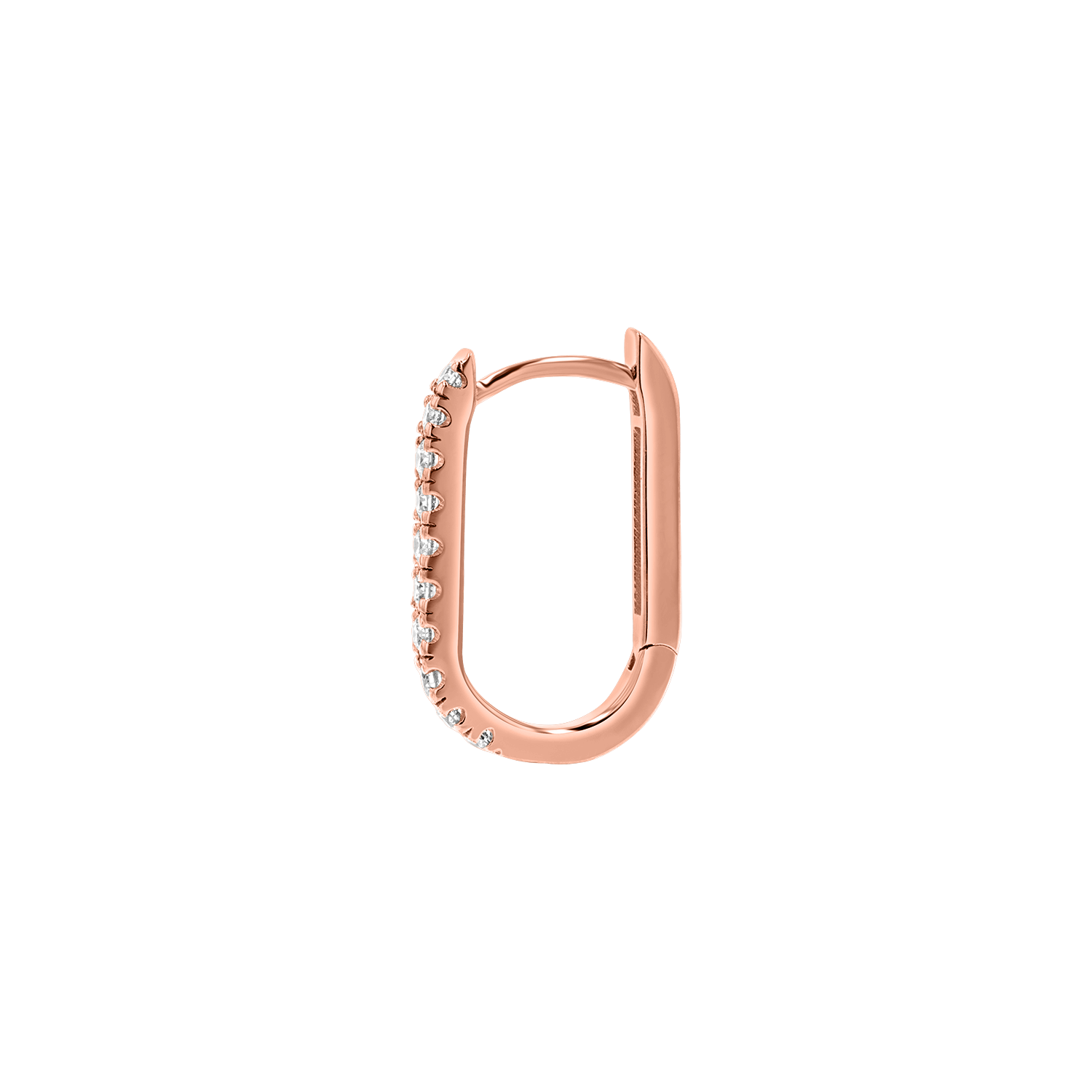 Diamond U-Pave Paper Clip Huggie Earrings