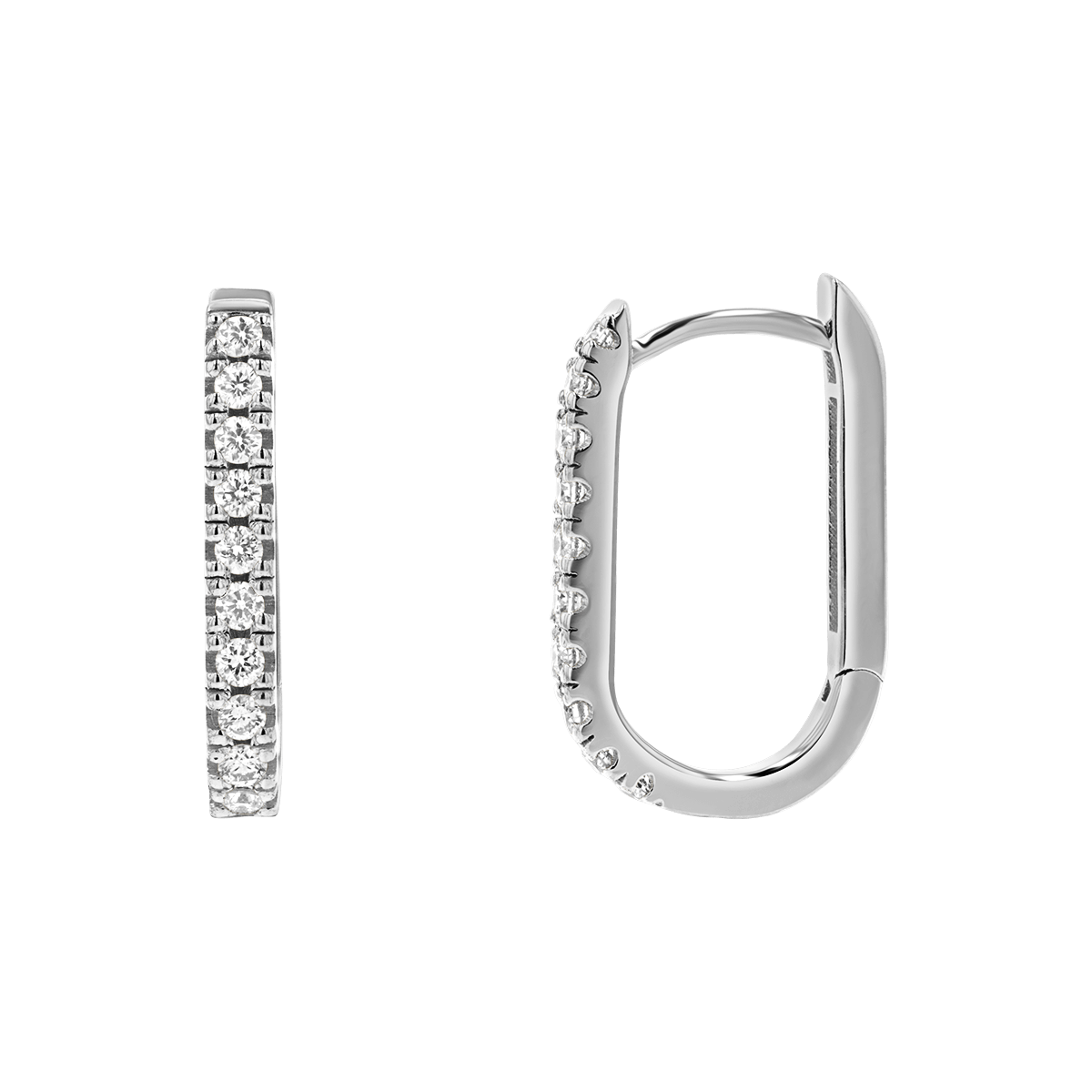 Diamond U-Pave Paper Clip Huggie Earrings