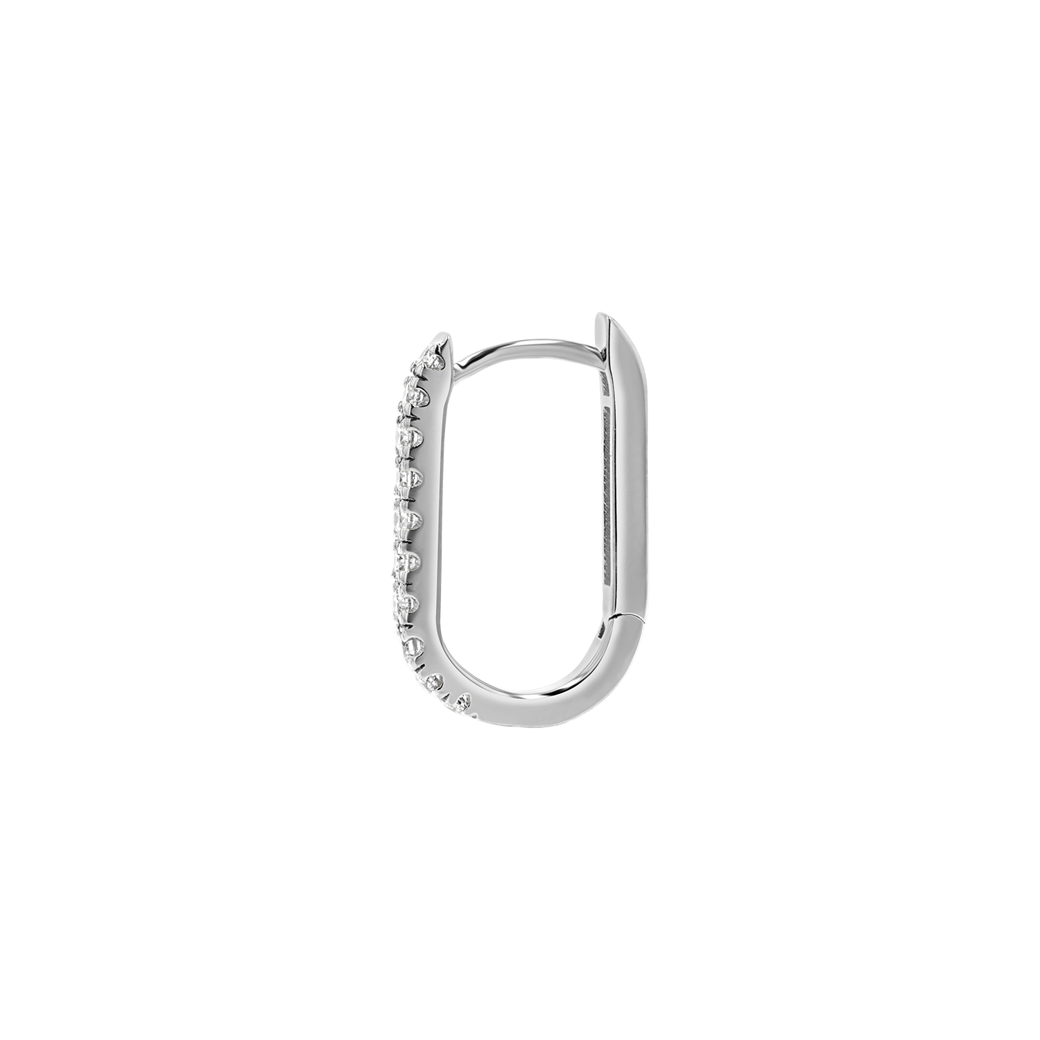 Diamond U-Pave Paper Clip Huggie Earrings