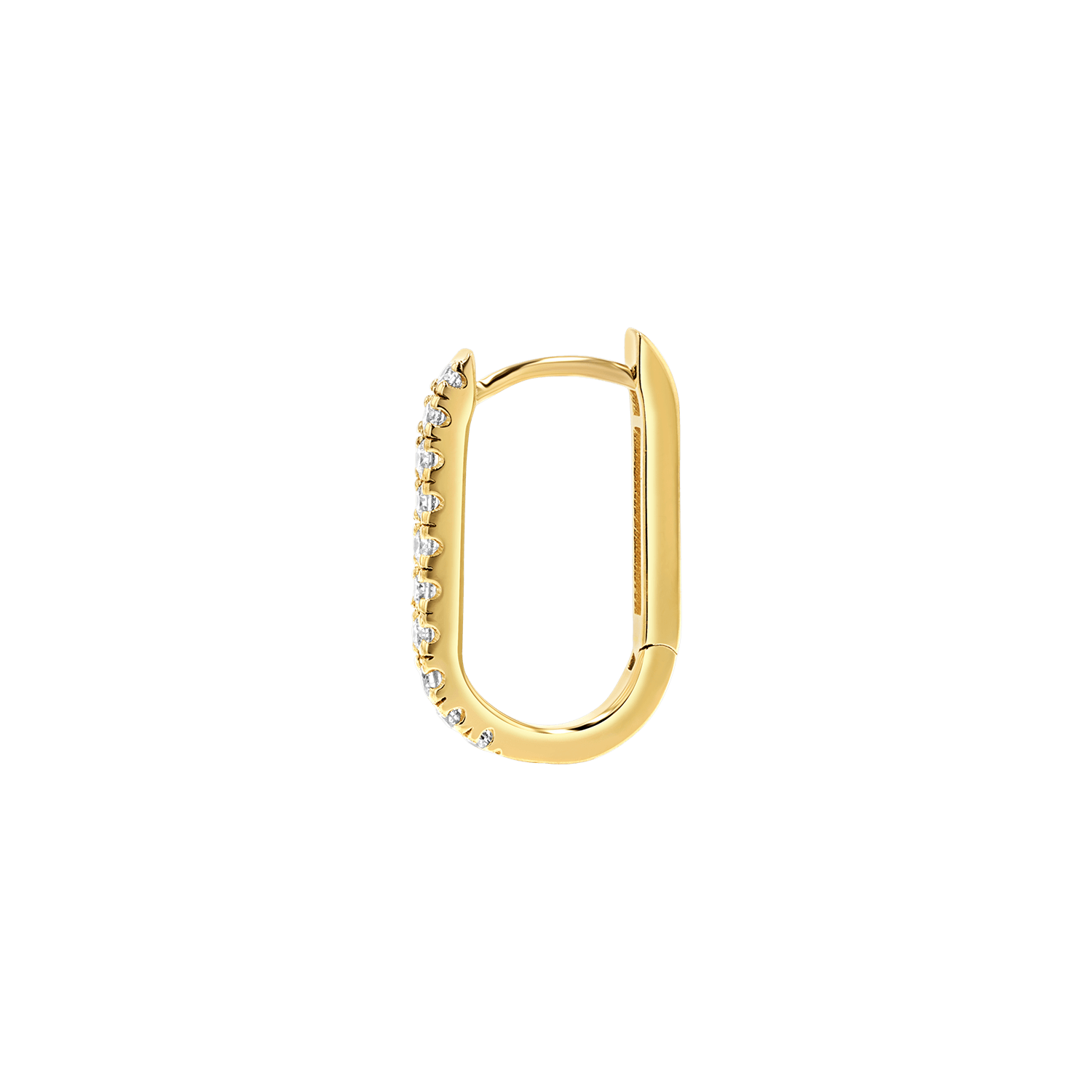 Diamond U-Pave Paper Clip Huggie Earrings