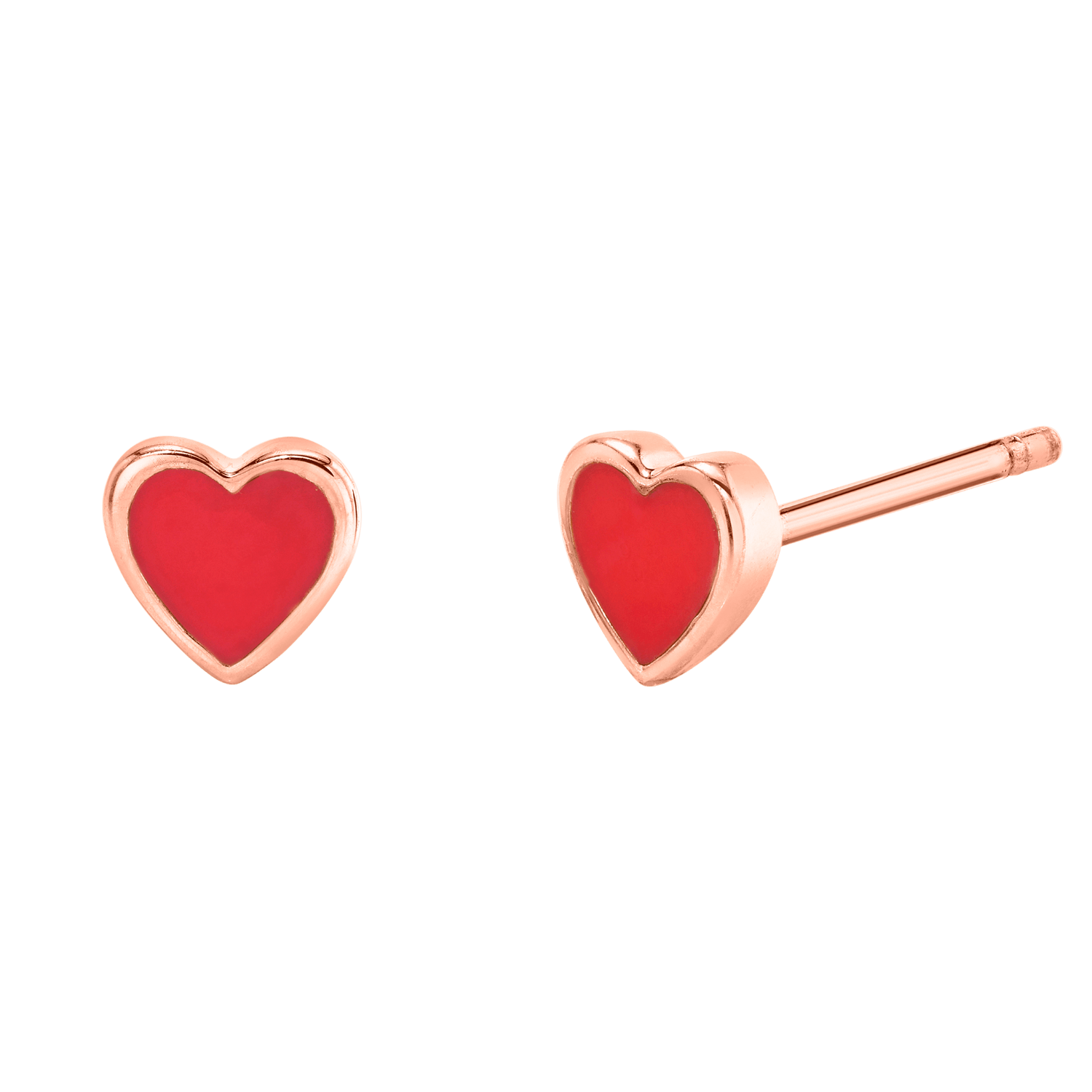 Enamel Heart Shape Studs