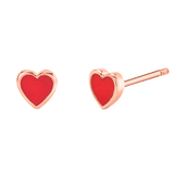 Enamel Heart Shape Studs