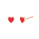 Kids Enamel Heart Shape Studs