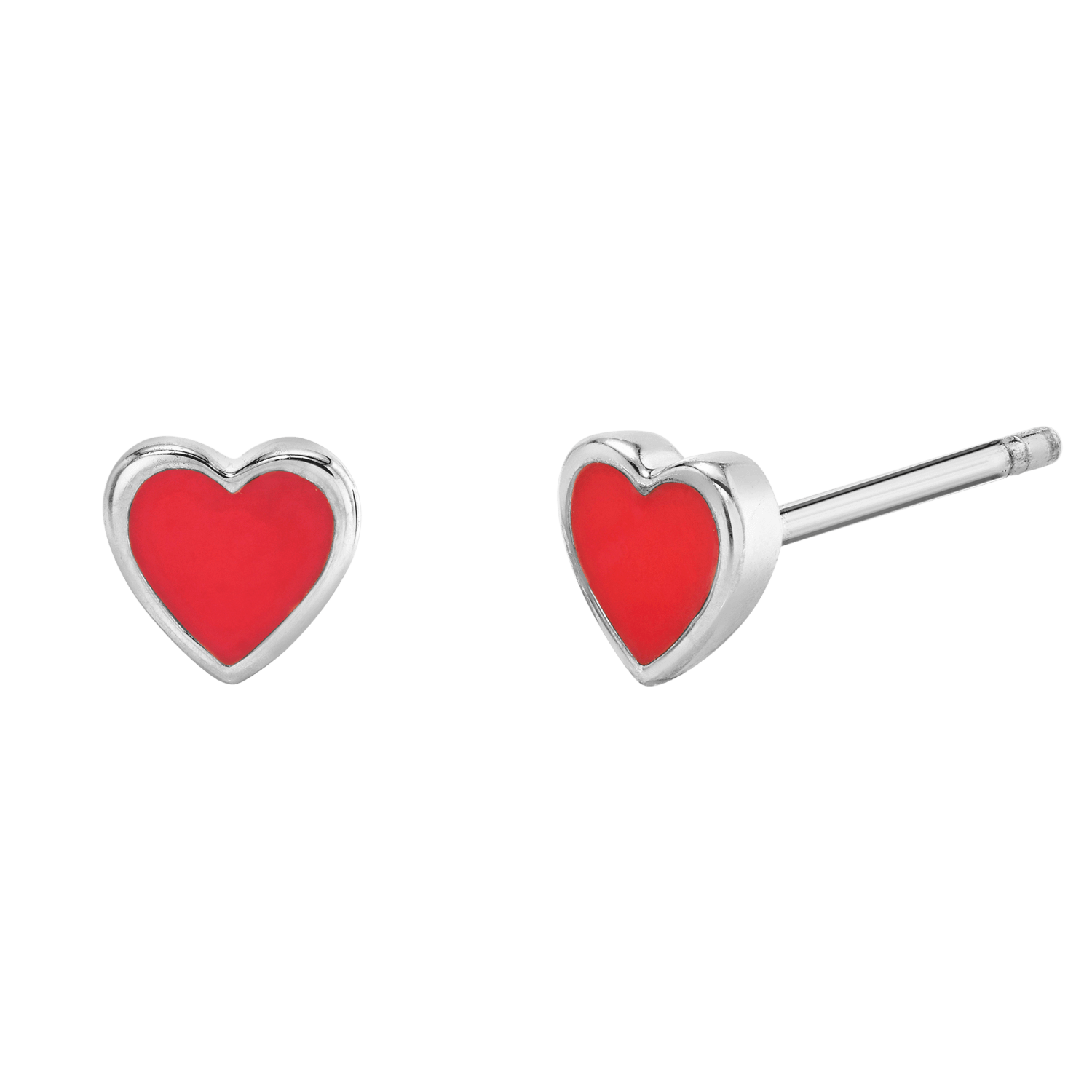 Enamel Heart Shape Studs