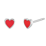 Enamel Heart Shape Studs