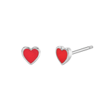 Kids Enamel Heart Shape Studs