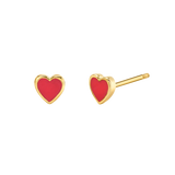 Kids Enamel Heart Shape Studs