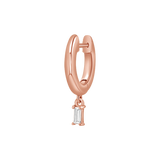 Diamond Baguette Charm Drop Huggies