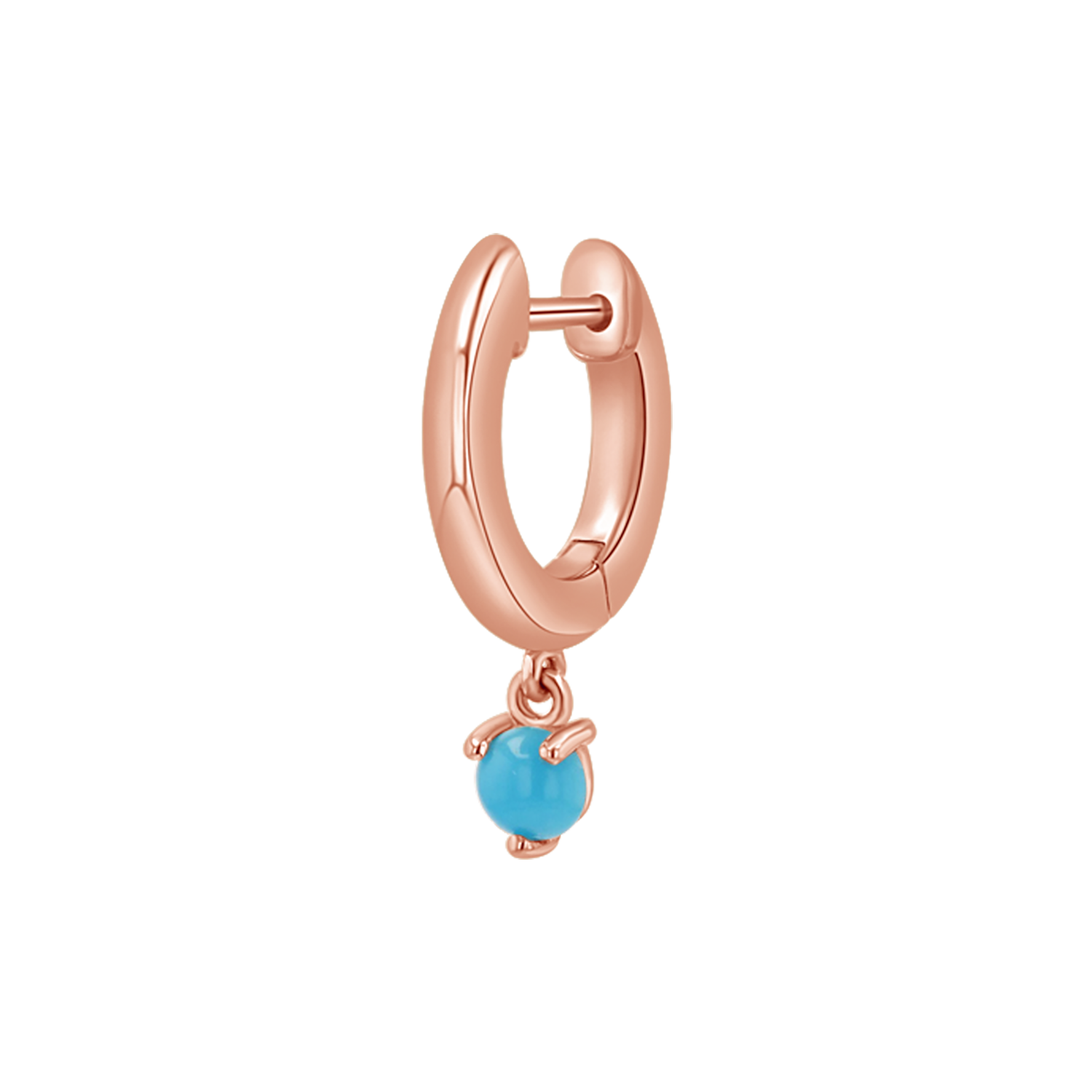 Turquoise Charm Drop Huggies