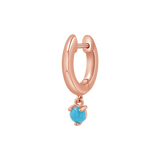 Turquoise Charm Drop Huggies