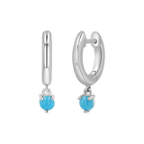 Turquoise Charm Drop Huggies
