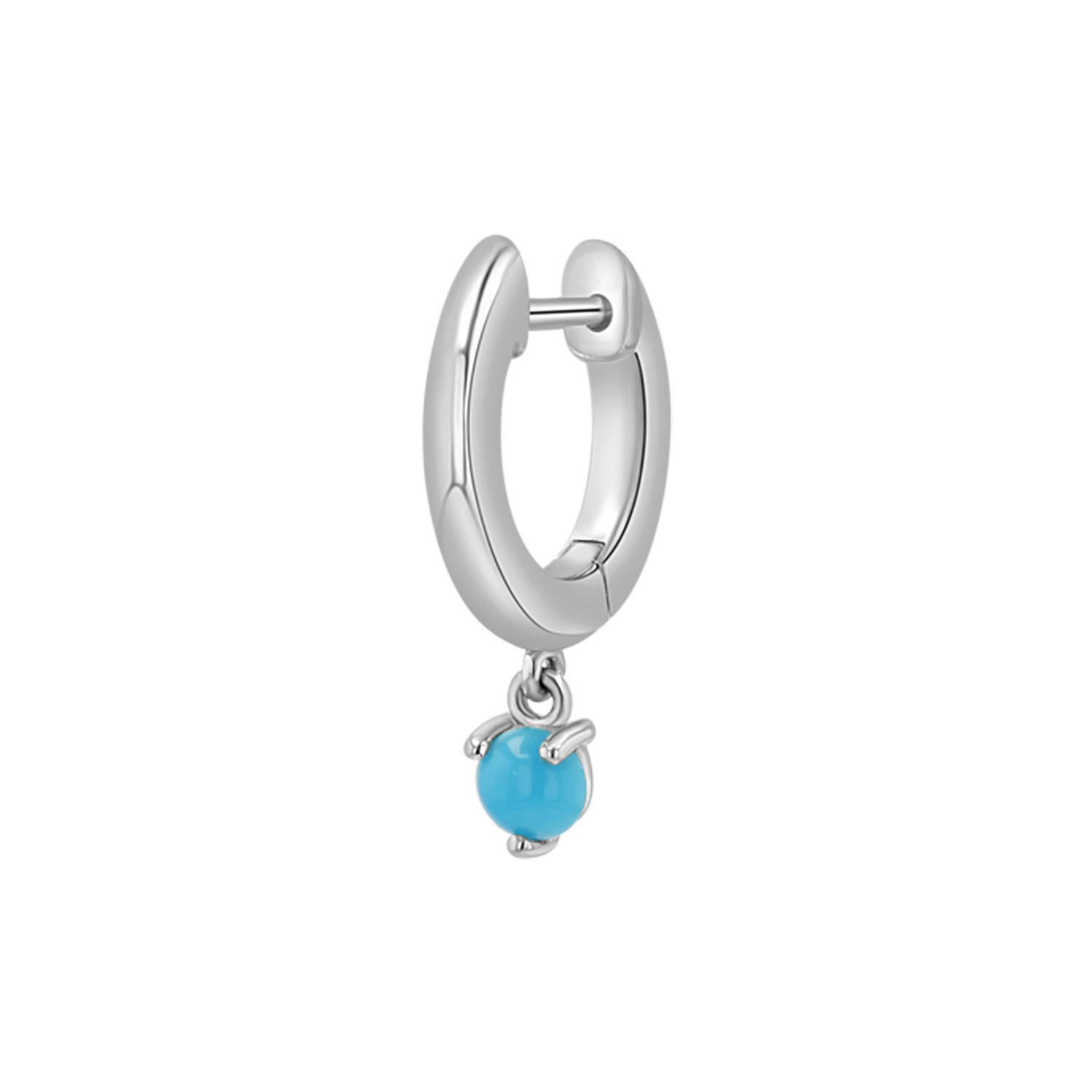 Turquoise Charm Drop Huggies