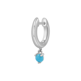 Turquoise Charm Drop Huggies