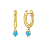 Turquoise Charm Drop Huggies