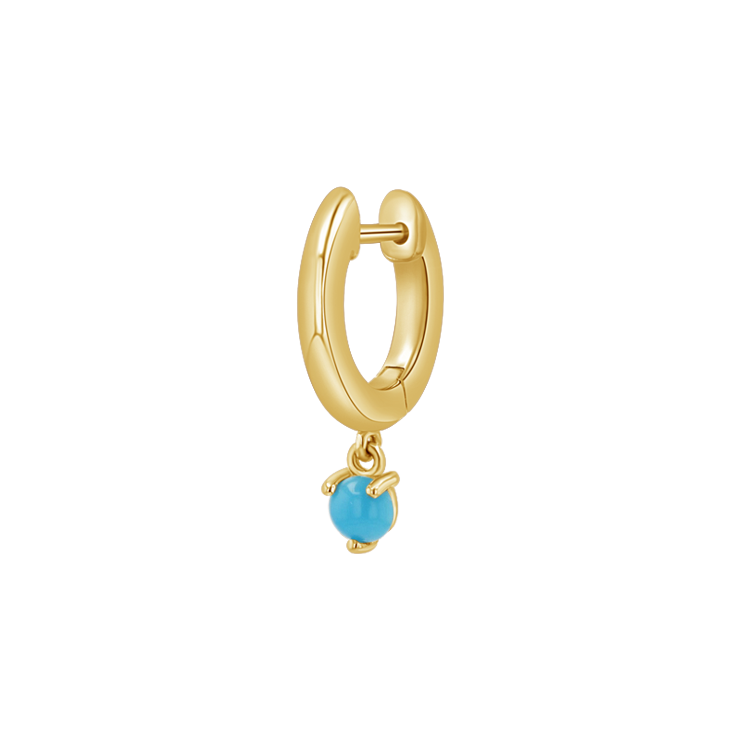 Turquoise Charm Drop Huggies