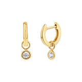 Diamond Drop Huggies Hoops