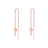 Key Sparkle Chain Threader Earring