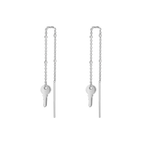Key Sparkle Chain Threader Earring