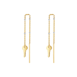 Key Sparkle Chain Threader Earring