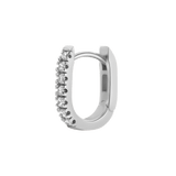 Petite Diamond U-Pave Paper Clip Huggie Earrings
