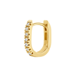 Petite Diamond U-Pave Paper Clip Huggie Earrings