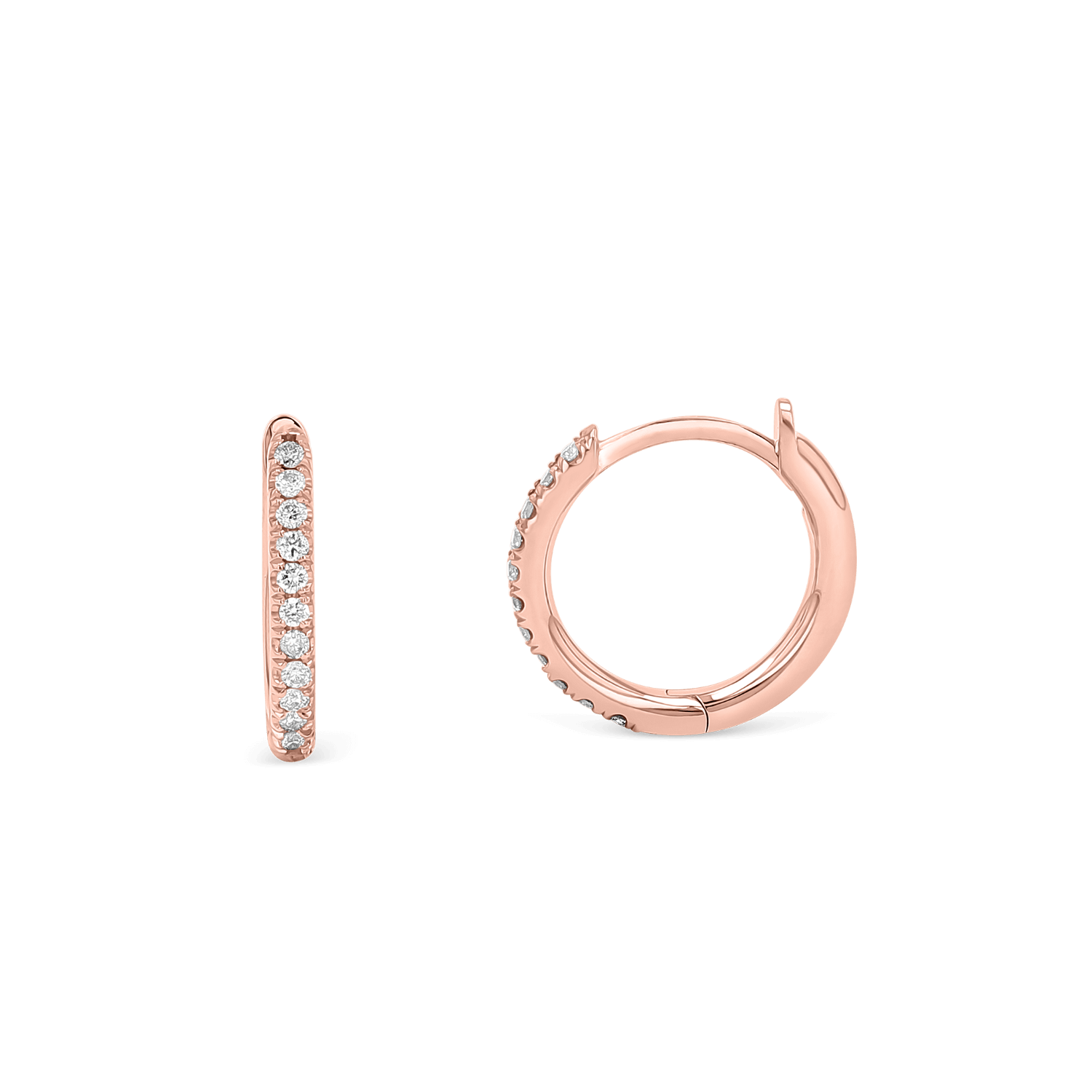 Diamond Huggie Hoop Earrings