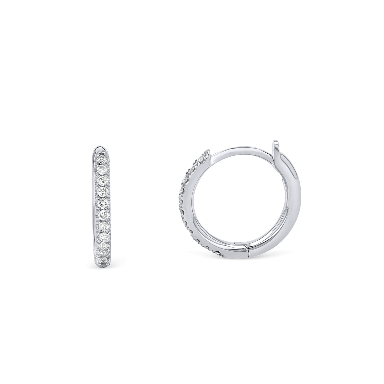 Diamond Huggie Hoop Earrings