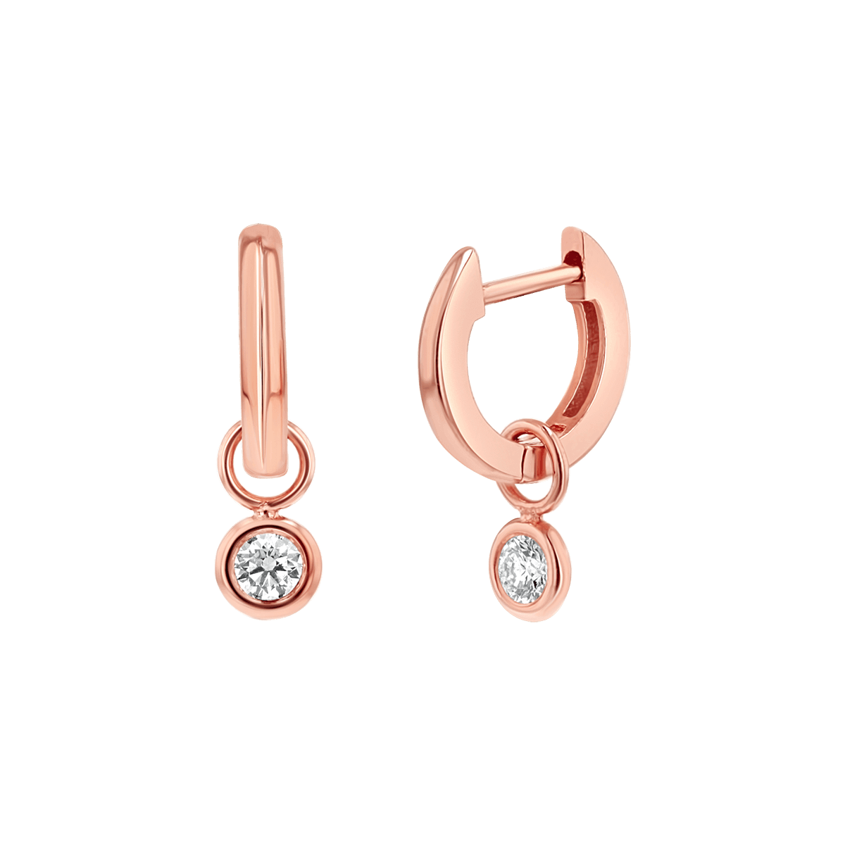 Diamond Drop Huggies Hoops