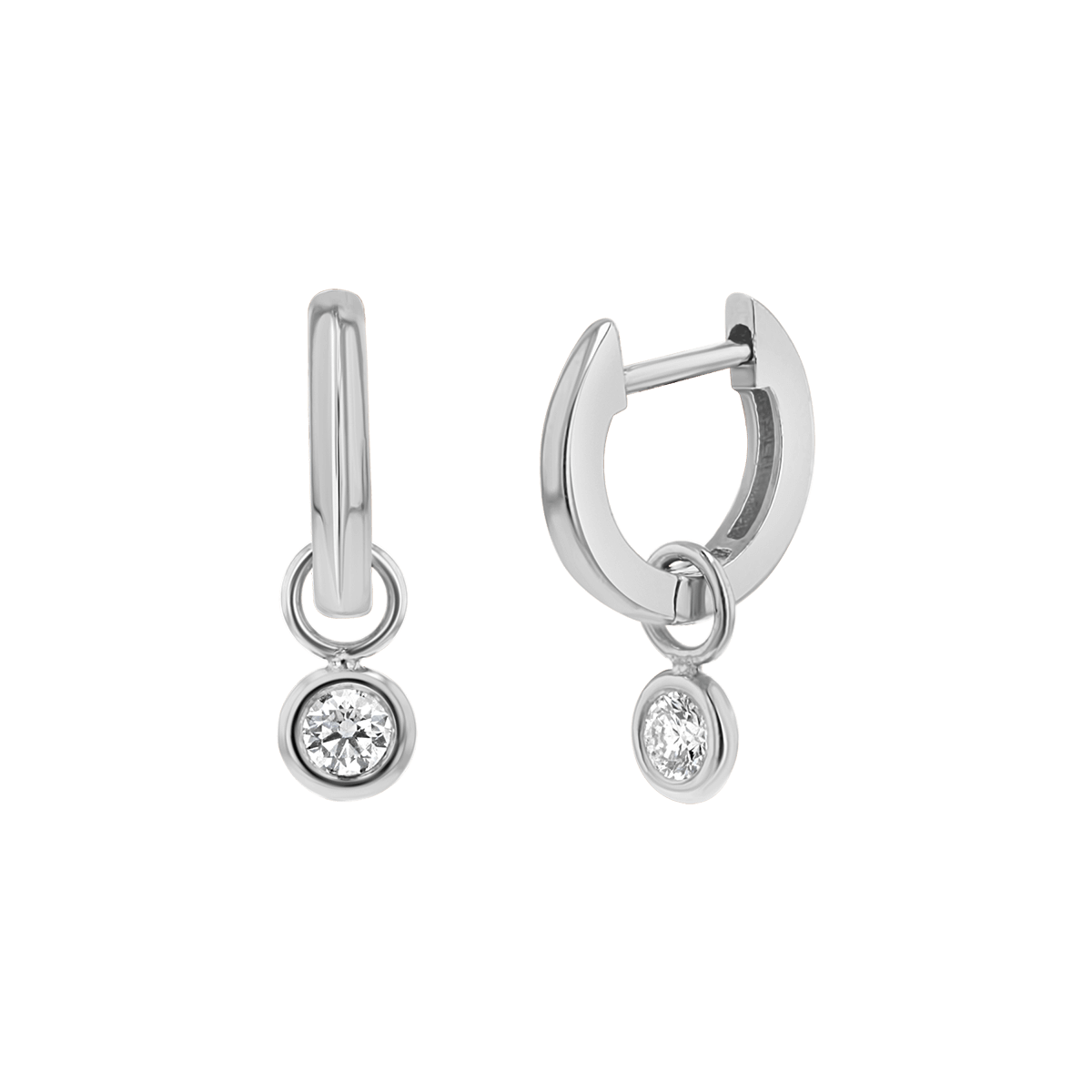 Diamond Drop Huggies Hoops