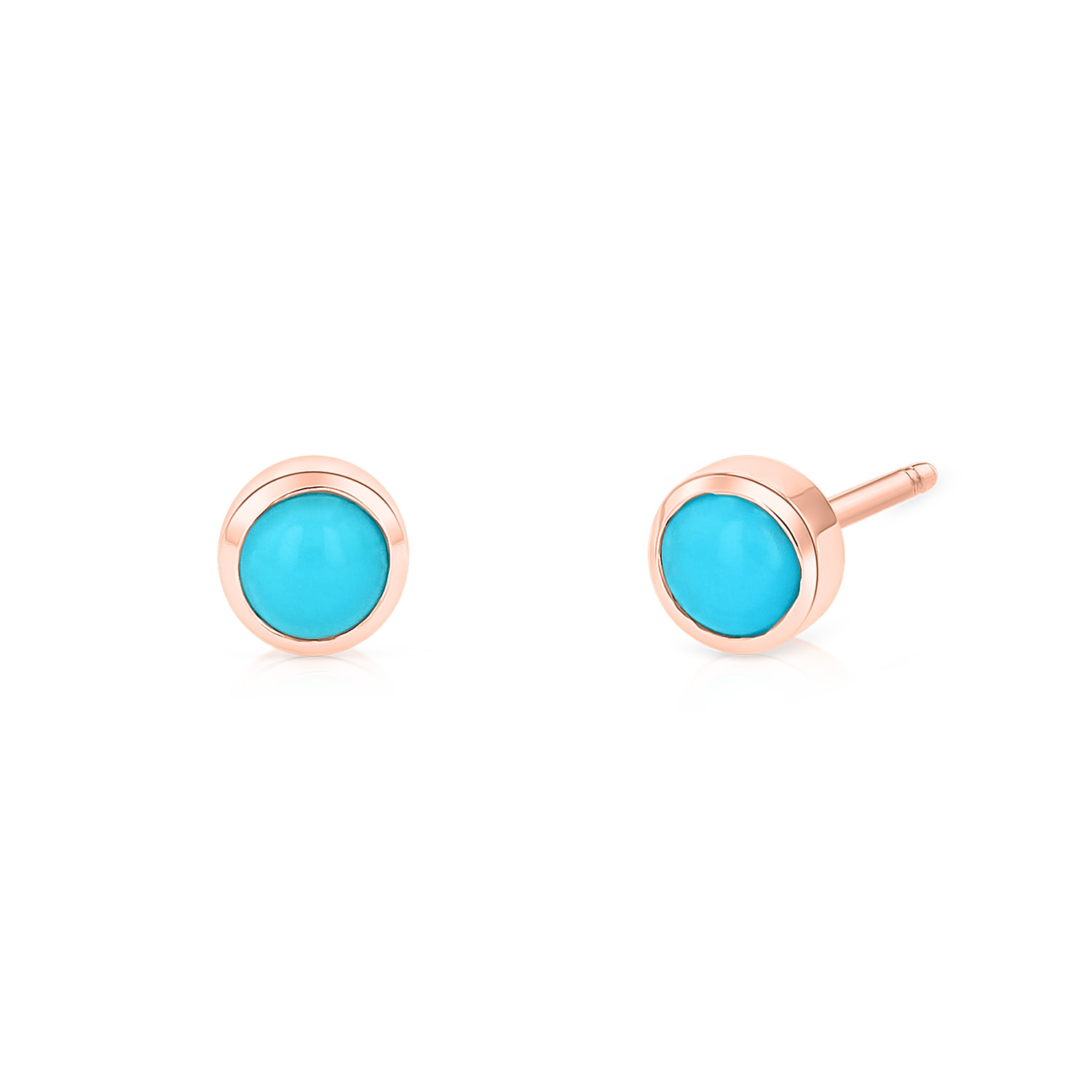 Turquoise Solitaire Stud Earrings
