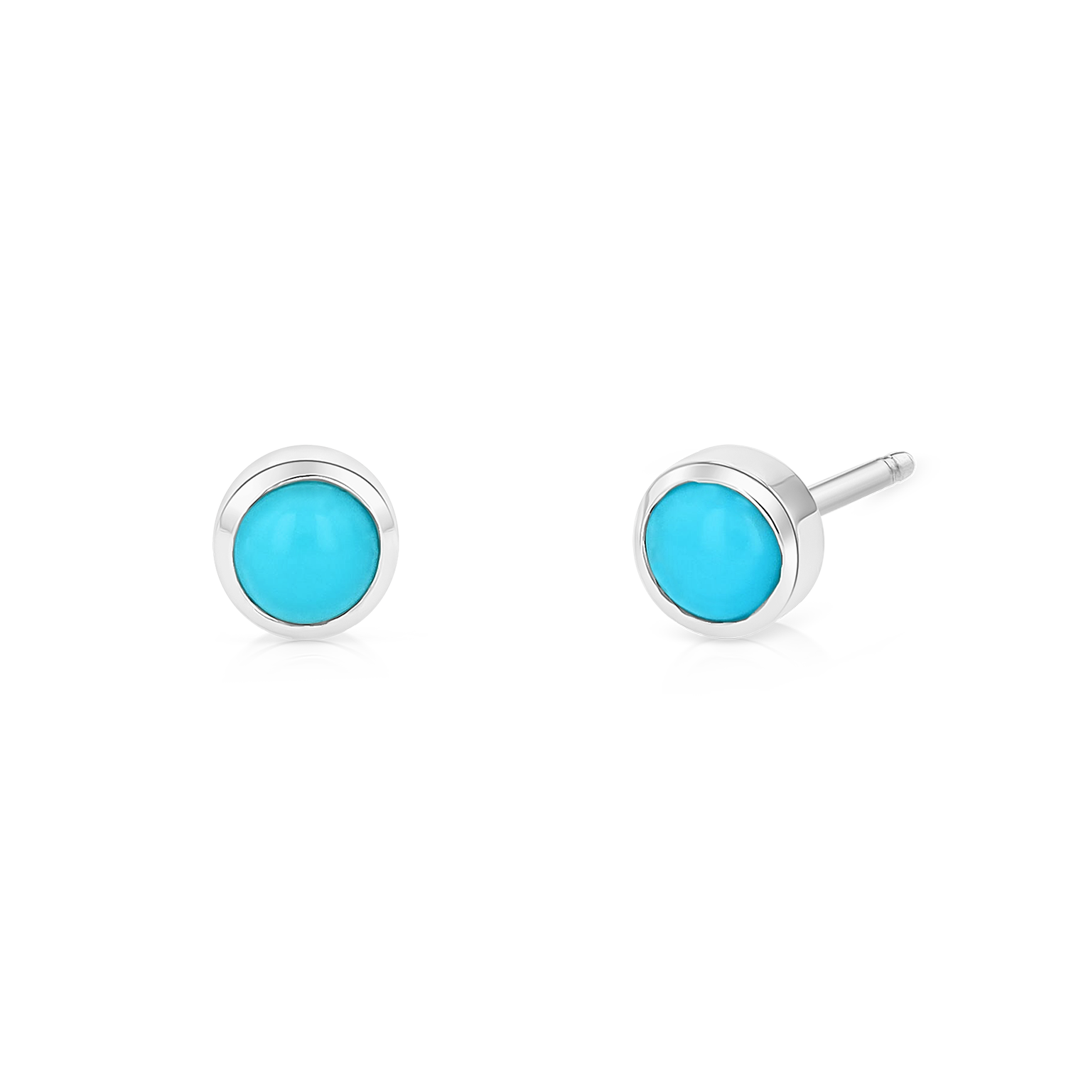 Turquoise Solitaire Stud Earrings